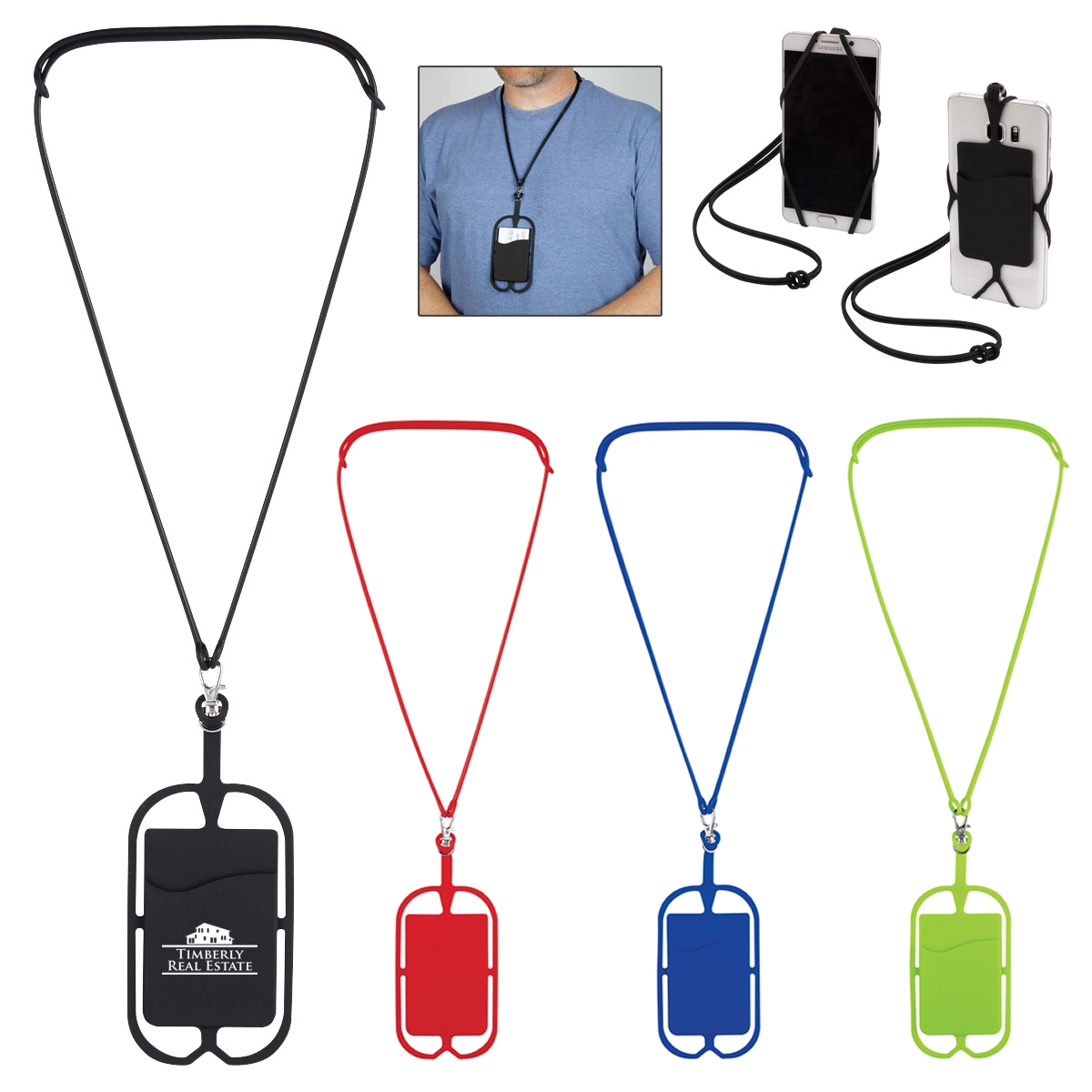 Silicone Lanyard With Phone Holder & Wallet 1 Silicone Lanyard With Phone Holder & Wallet