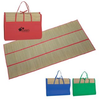 Straw Beach Mat Tote Bag