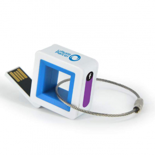Cube Color Accent USB Drive - 4GB