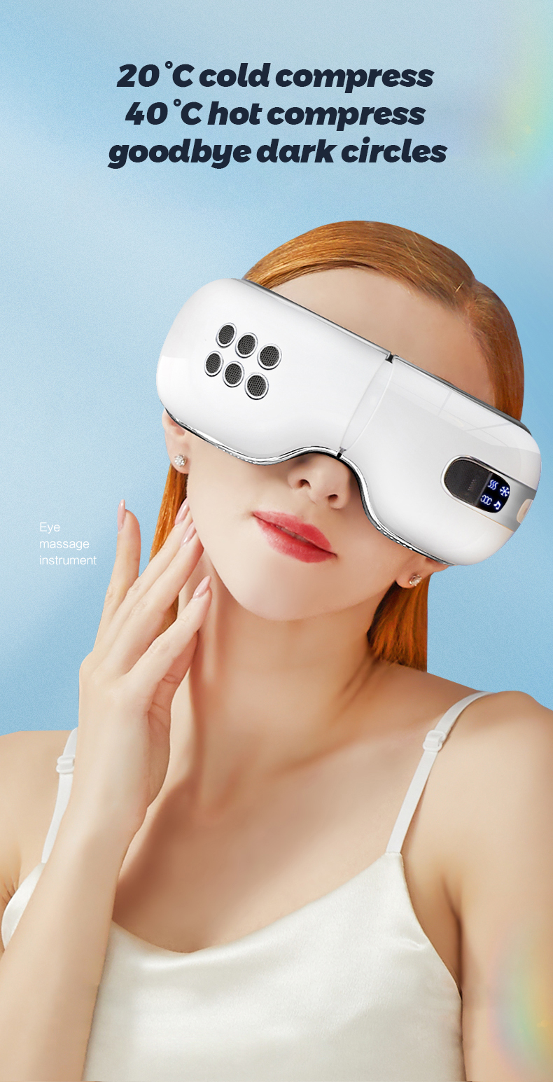 Eye Massager with Heat and Vibration, Remote Control Rechargeable for Relax Eye
