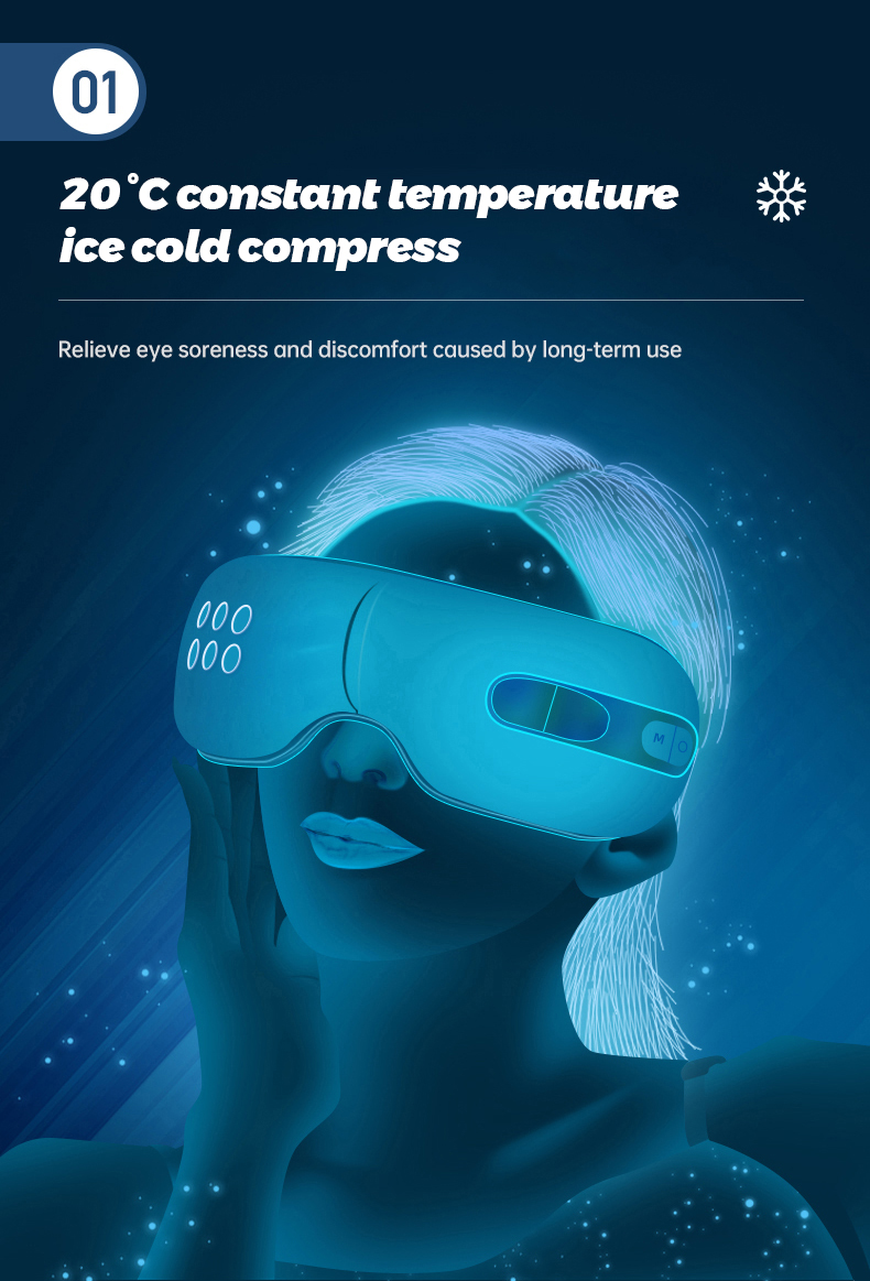 Eye Massager with Heat and Vibration, Remote Control Rechargeable for Relax Eye