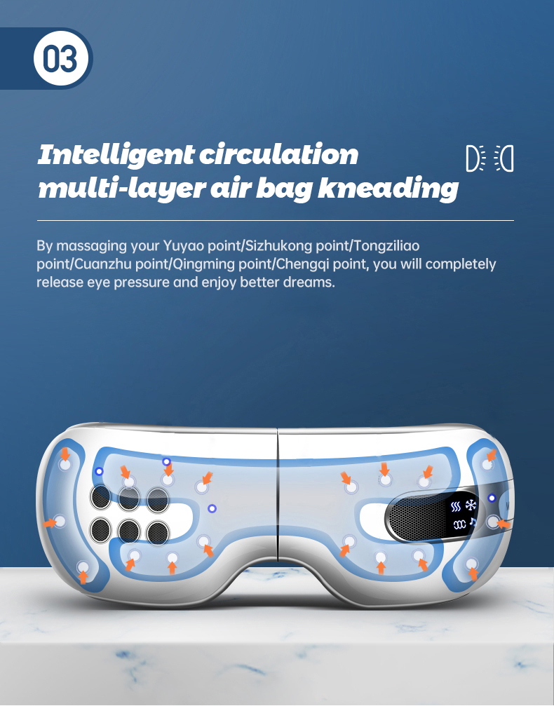 Eye Massager with Heat and Vibration, Remote Control Rechargeable for Relax Eye