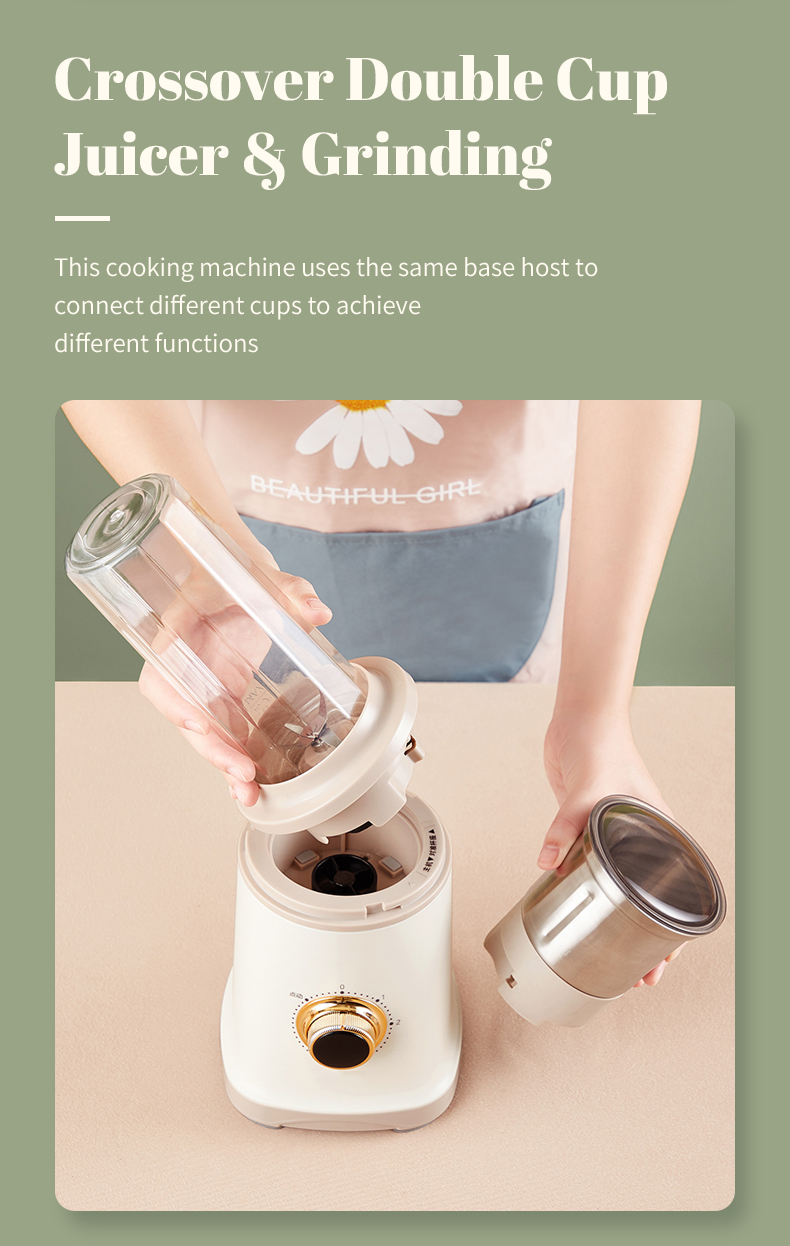 Multi-function Crossover Double Cup Juicer & Grinding