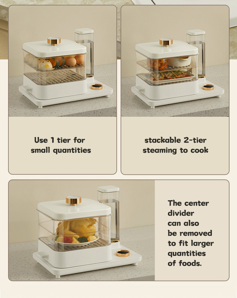 Electric Food Vegetable Steamer with BPA-Free 3 Tier Stackable