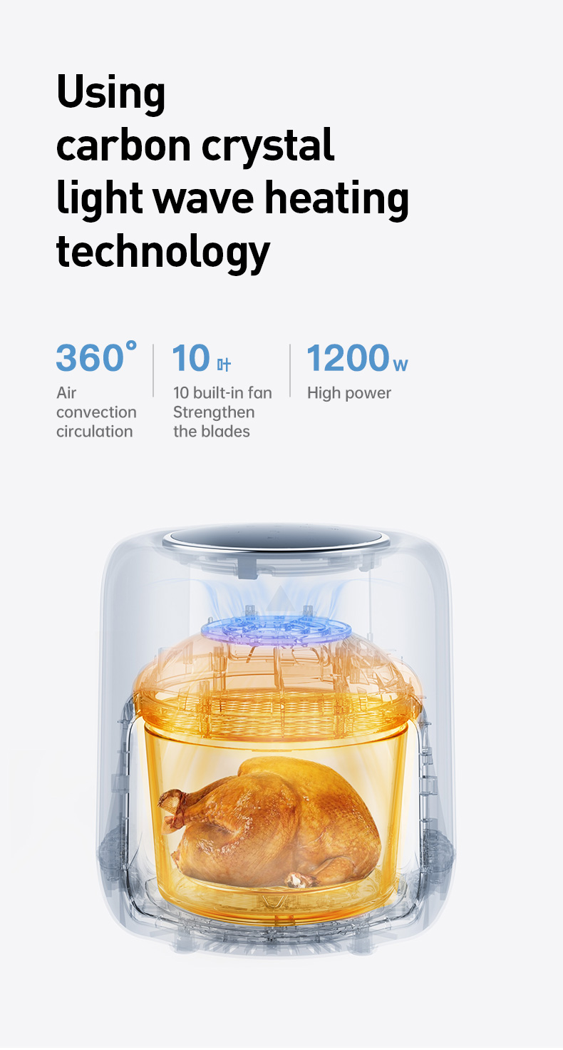 Mini air fryer & Visual glass body Infrared and Convection Oven Supports Customerizable Cooking