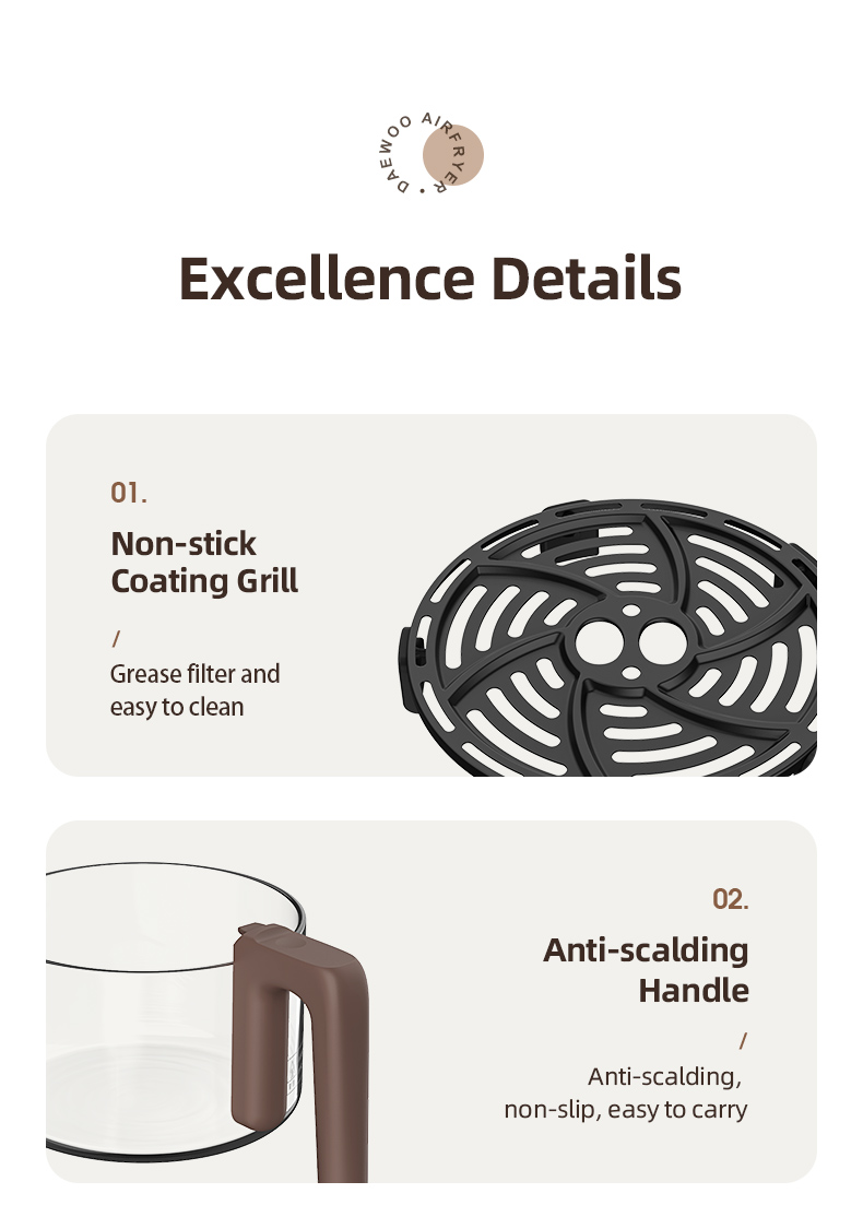Oil Free Home Nonstick Electric Deep Fryer Air Fryer