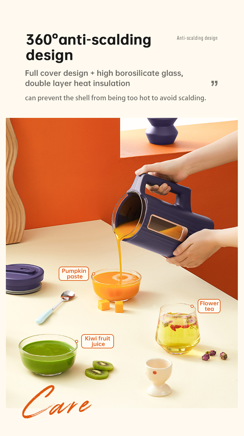 Double-Cup Food Processor Electric Fruit Juicer Blender with Health pot