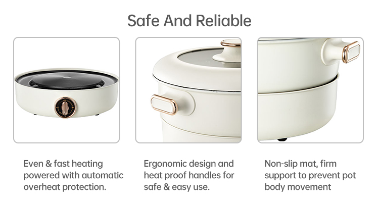 Multifunctional BBQ hot Pot Large Capacity Portable Electric BBQ Grill and Hot Pot
