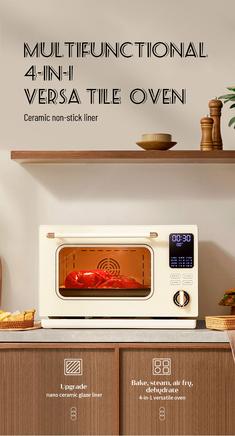 Steam oven 28L LED electronic control , desktop, steaming and baking ,multi-function