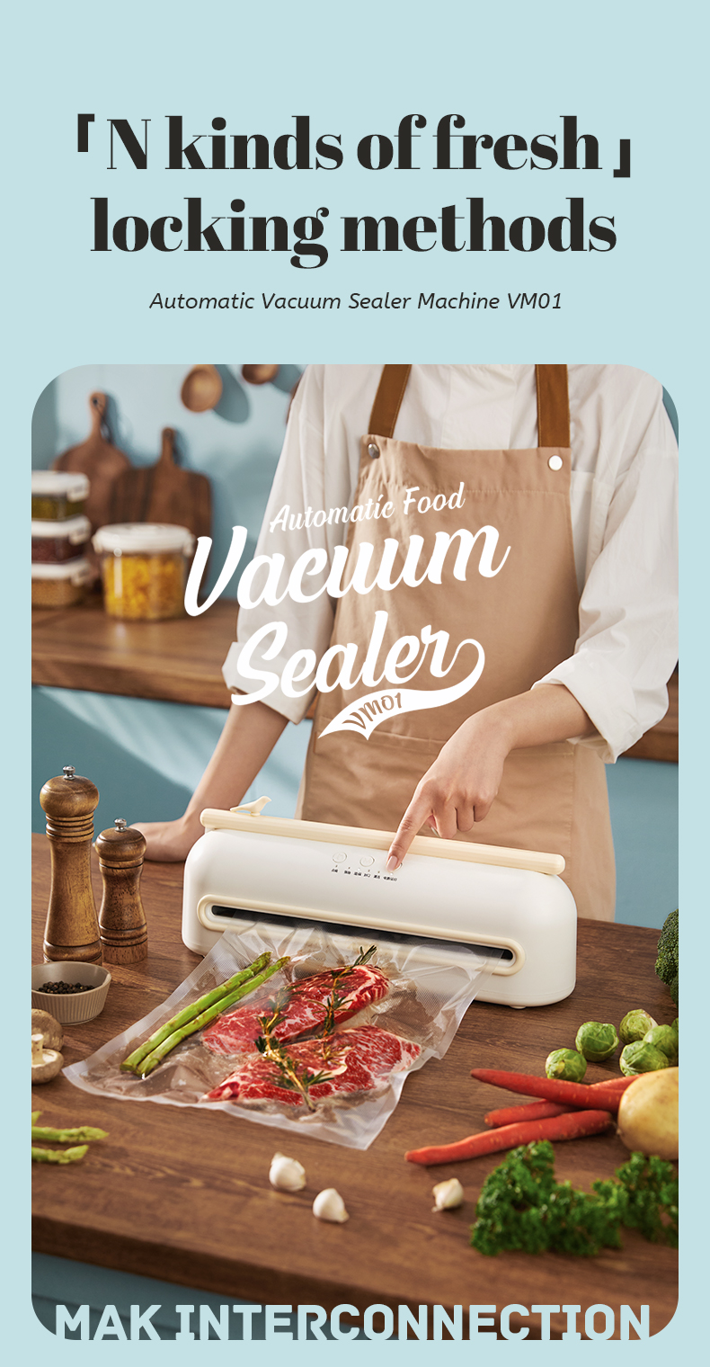 Mini Dry Food Sealer Machine Automatic Vacuum Sealing Food Preservation Sealer Machine