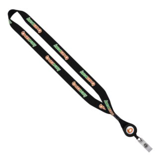 3/4" Dye-Sublimated Lanyard With Metal Crimp & Retractable Badge Reel