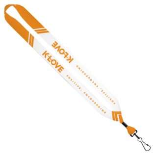 3/4" Dye-Sublimated Lanyard With Metal Crimp And Metal Swivel Snap Hook