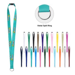 3/4" Full Color Dye- Sublimated Polyester Lanyard w/ Metal Oval Hook