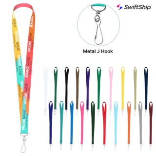 3/4" Full Color Dye-Sublimated Lanyard w/Metal J Hook