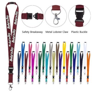 3/4" Full Color Lanyard w/ Lobster Claw and Buckle with Safety Breakaway