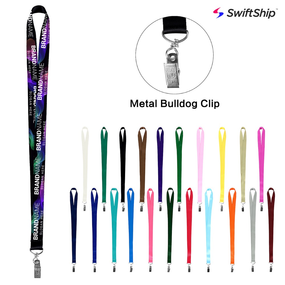 3/4" Full Color Sublimated Lanyard w/ Metal Bulldog Clip