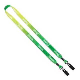 3/4" Polyester Dye Sublimated Double Metal Bulldog Clip Lanyard