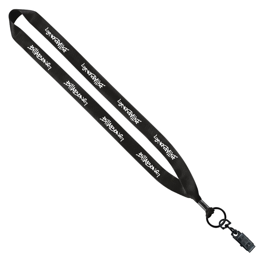 3/4" Polyester Lanyard With Metal Crimp & Bulldog Clip 1 3/4" Polyester Lanyard With Metal Crimp & Bulldog Clip