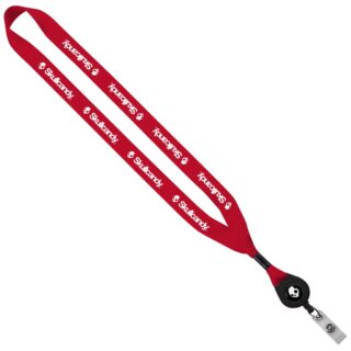 3/4" Polyester Lanyard With Metal Crimp & Retractable Badge Reel