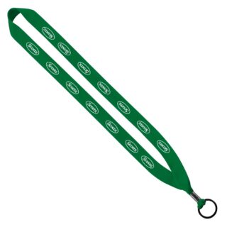 3/4" Polyester Lanyard With Metal Crimp & Split-Ring