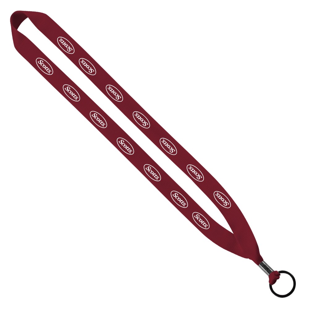 3/4" Polyester Lanyard With Metal Crimp & Split-Ring 4 3/4" Polyester Lanyard With Metal Crimp & Split-Ring