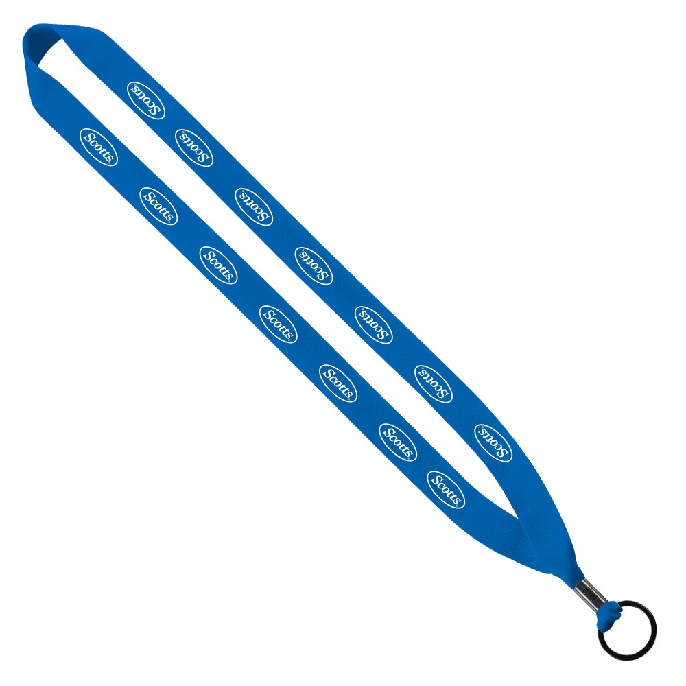 3/4" Polyester Lanyard With Metal Crimp & Split-Ring 5 3/4" Polyester Lanyard With Metal Crimp & Split-Ring