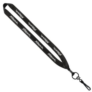 3/4" Polyester Lanyard With Metal Crimp & Swivel Snap Hook