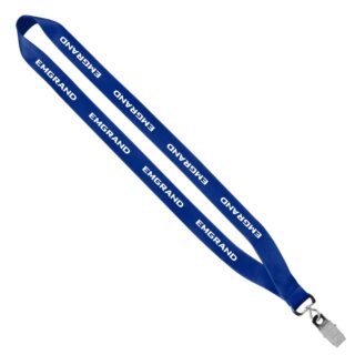 3/4" Polyester Sewn Lanyard w/Silver Metal Bulldog Clip