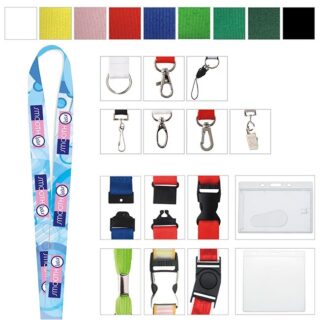 3/4" Universal Polyester 4 Color Lanyard