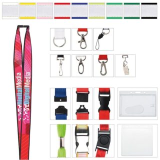 3/4" Universal Polyester Lanyard w/Ribbon