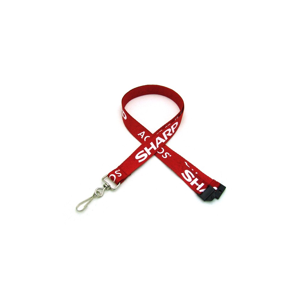 5/8" Silkscreened Flat Lanyard w/ Sew on Breakaway