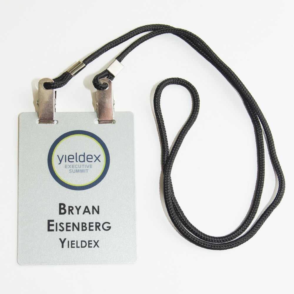 Badge Lanyard w/Double Clips (Black) 1 Badge Lanyard w/Double Clips (Black)
