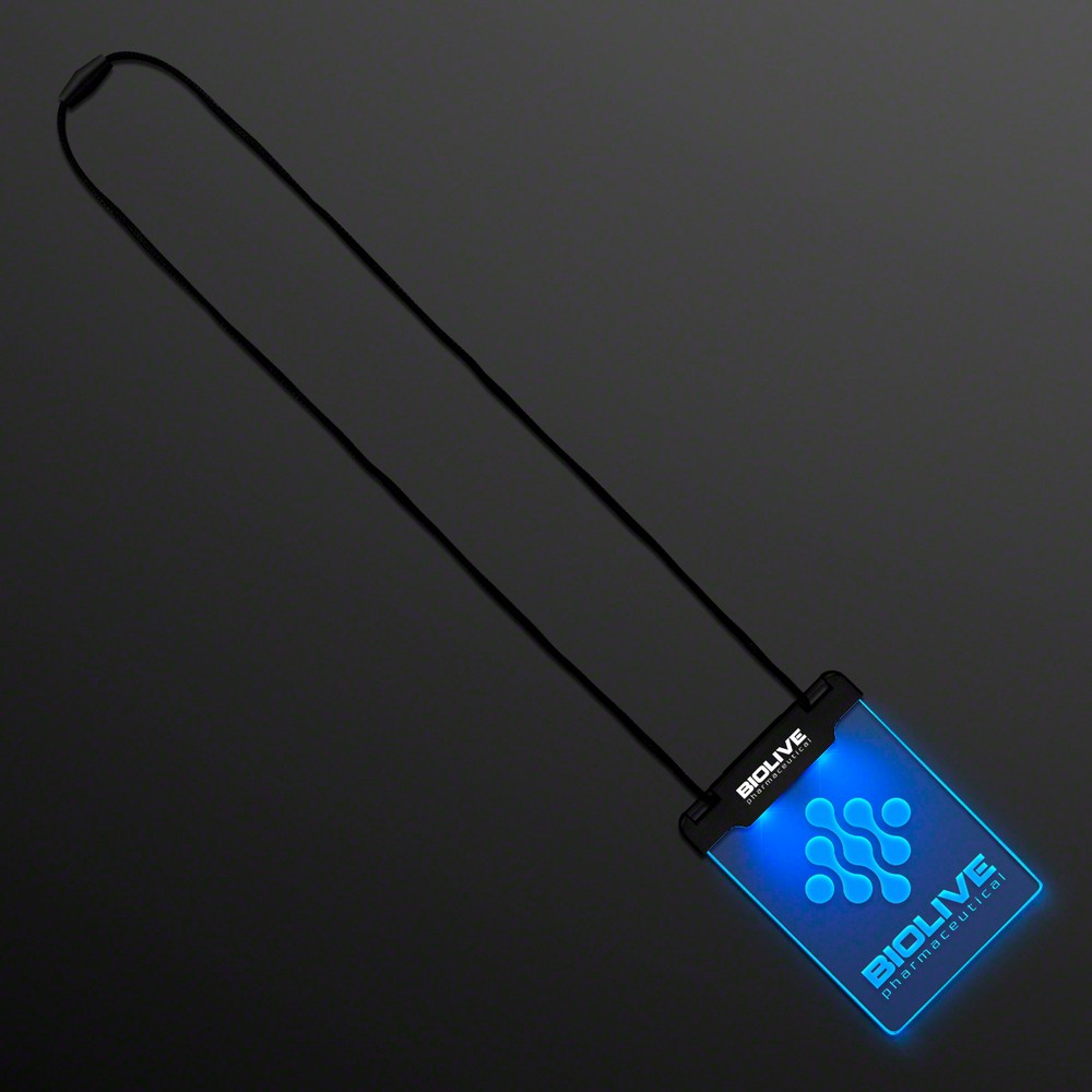 Blue Space Glow Light Badge Necklace 3 Blue Space Glow Light Badge Necklace