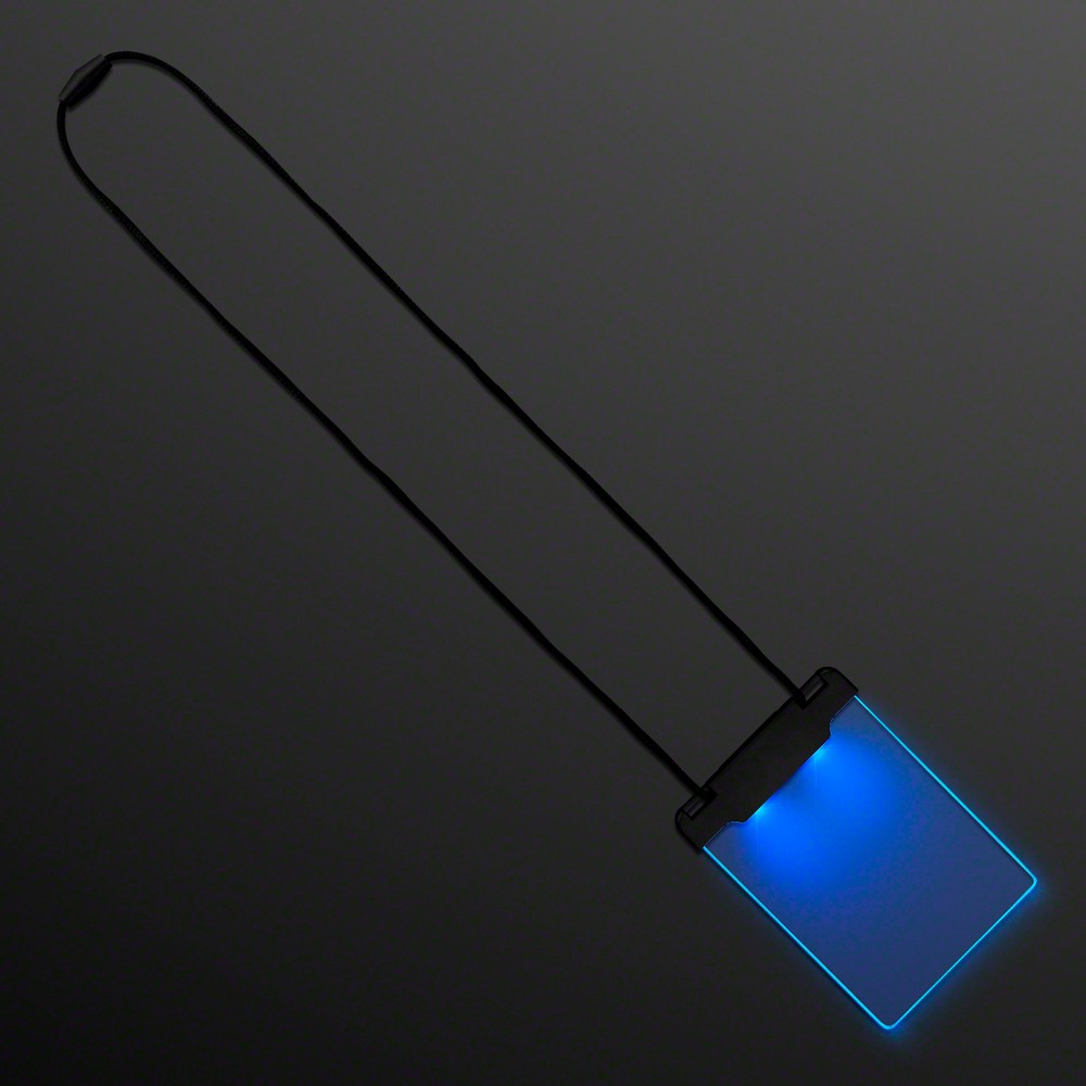 Blue Space Glow Light Badge Necklace 2 Blue Space Glow Light Badge Necklace