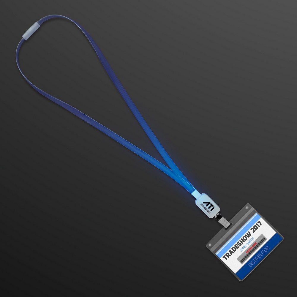 Blue Supernova Light Lanyards, LED Badge Holders 3 Blue Supernova Light Lanyards, LED Badge Holders