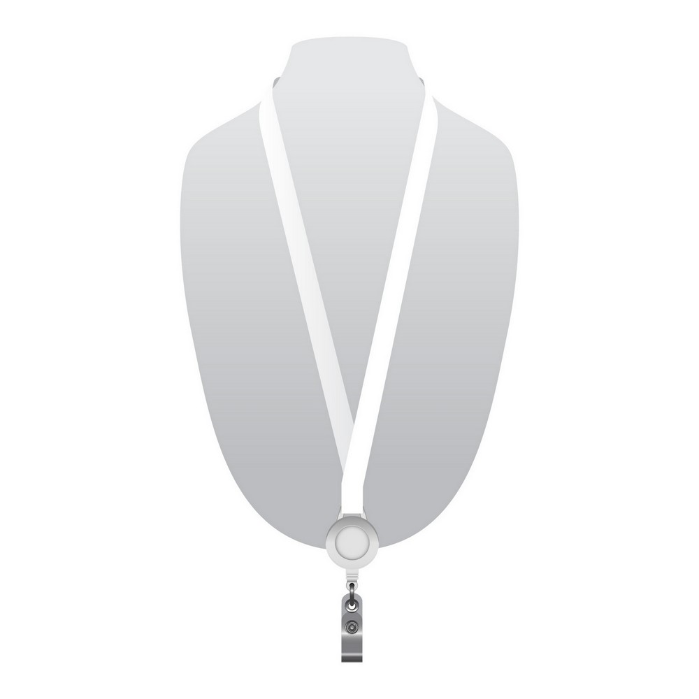 Silkscreened Flat Lanyard w/ Sewn in Badge Reel 2 Silkscreened Flat Lanyard w/ Sewn in Badge Reel